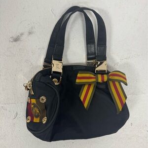 L.A.M.B. Black Mini Bag with Gold and Red Accents